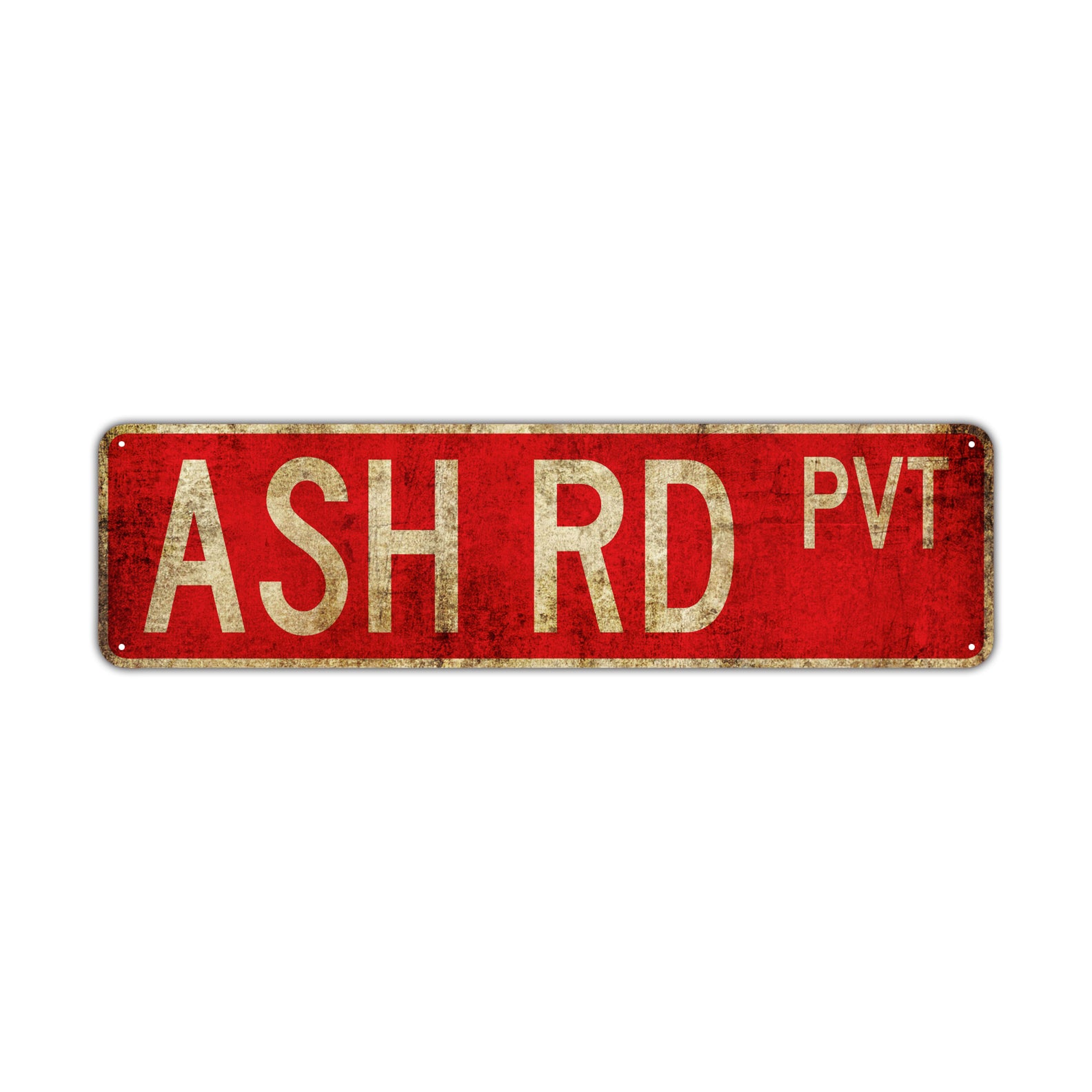 Ash Rd Pvt Vintage Retro Street Novelty Sign Rustic Metal Aluminum Decor Wall Man Shop Cave Bar Gift
