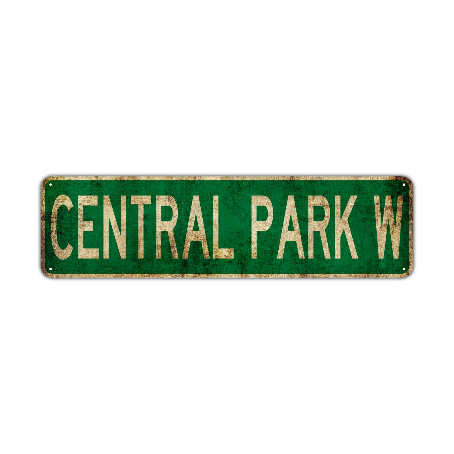 Central Park W Vintage Retro Street Novelty Sign Rustic Metal Aluminum Decor Wall Man Shop Cave Bar Gift