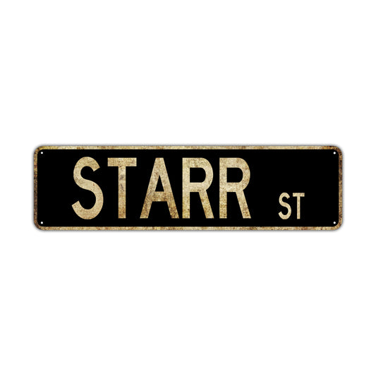 Starr St Vintage Retro Street Novelty Sign Rustic Metal Aluminum Decor Wall Man Shop Cave Bar Gift