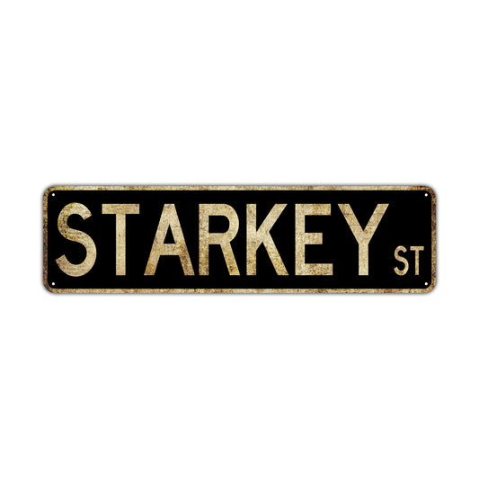 Starkey St Vintage Retro Street Novelty Sign Rustic Metal Aluminum Decor Wall Man Shop Cave Bar Gift
