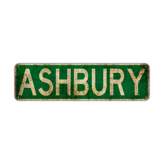 Ashbury Vintage Retro Street Novelty Sign Rustic Metal Aluminum Decor Wall Man Shop Cave Bar Gift