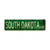South Dakota Av Vintage Retro Street Novelty Sign Rustic Metal Aluminum Decor Wall Man Shop Cave Bar Gift