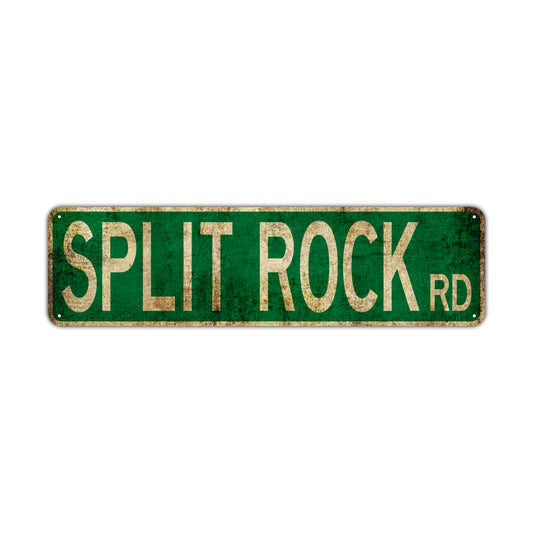 Split Rock Rd Vintage Retro Street Novelty Sign Rustic Metal Aluminum Decor Wall Man Shop Cave Bar Gift