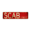 Scab Street Vintage Retro Street Novelty Sign Rustic Metal Aluminum Decor Wall Man Shop Cave Bar Gift