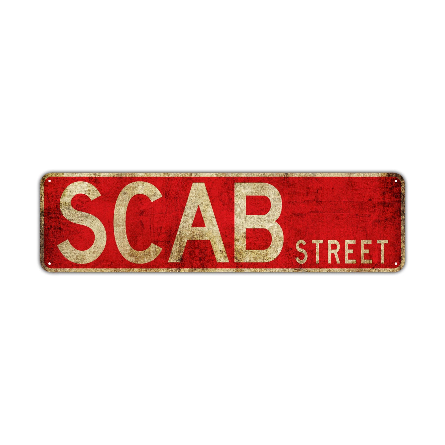 Scab Street Vintage Retro Street Novelty Sign Rustic Metal Aluminum Decor Wall Man Shop Cave Bar Gift