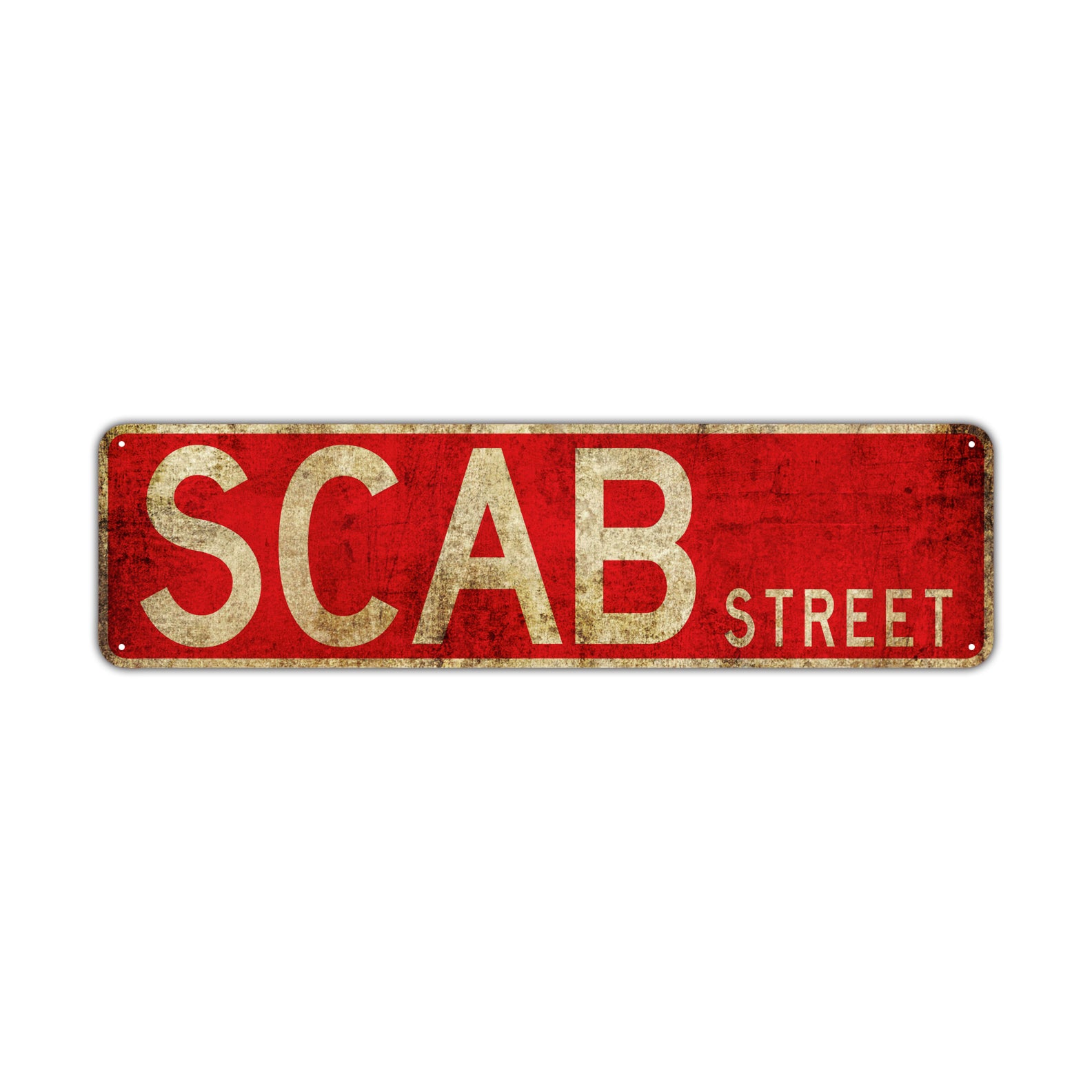 Scab Street Vintage Retro Street Novelty Sign Rustic Metal Aluminum Decor Wall Man Shop Cave Bar Gift