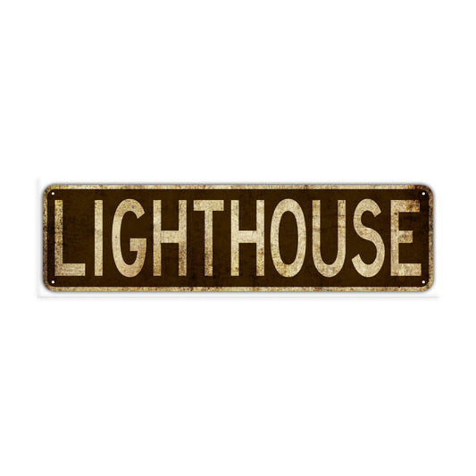 Lighthouse Vintage Retro Street Novelty Sign Rustic Metal Aluminum Decor Wall Man Shop Cave Bar Gift