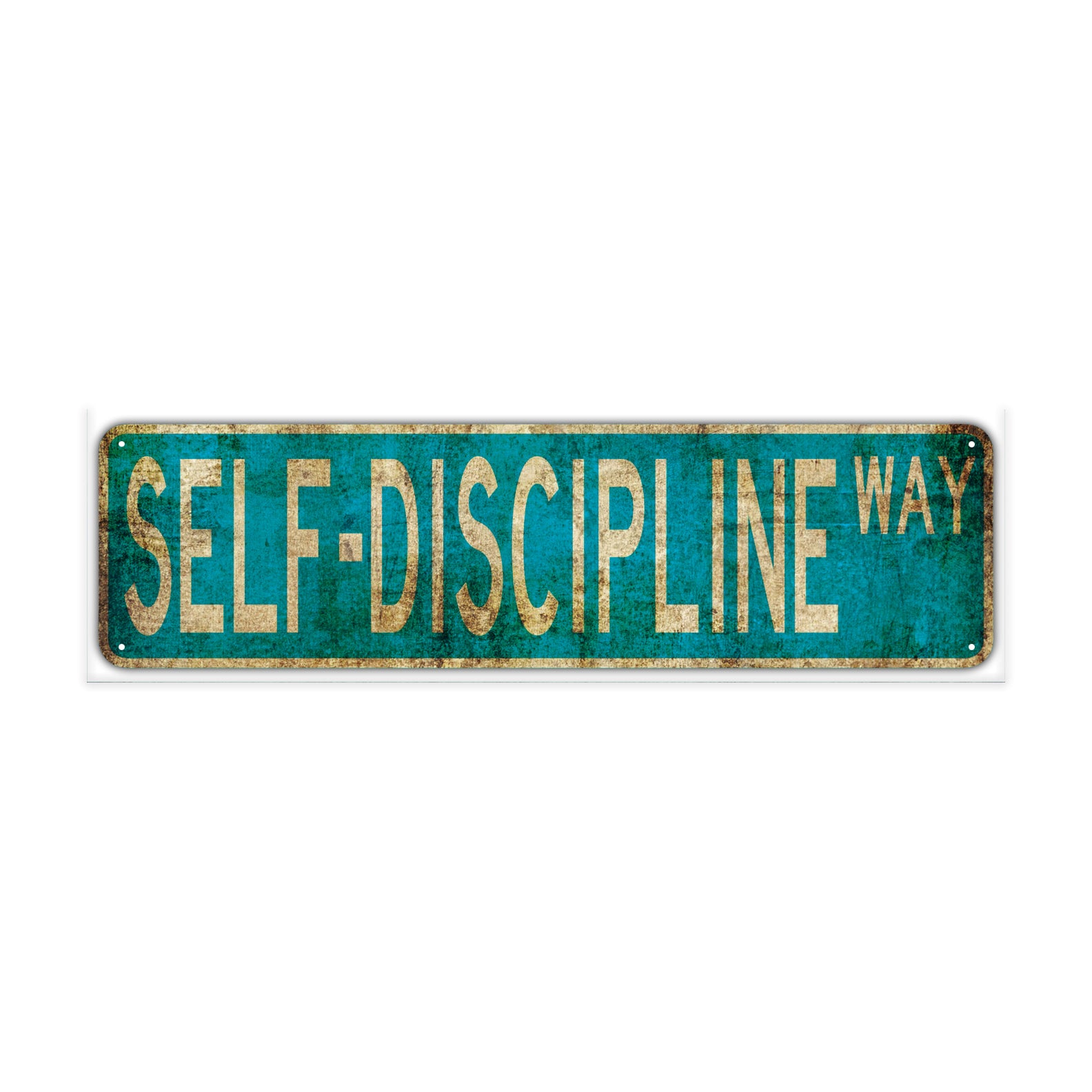 Self Discipline Way Vintage Retro Street Novelty Sign Rustic Metal Aluminum Decor Wall Man Shop Cave Bar Gift