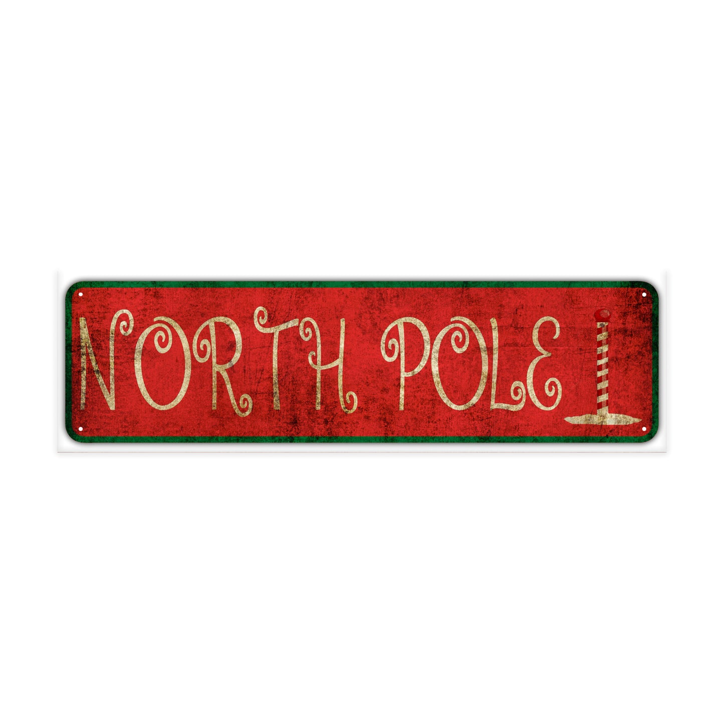 North Pole Vintage Retro Street Novelty Sign Rustic Metal Aluminum Decor Wall Man Shop Cave Bar Gift