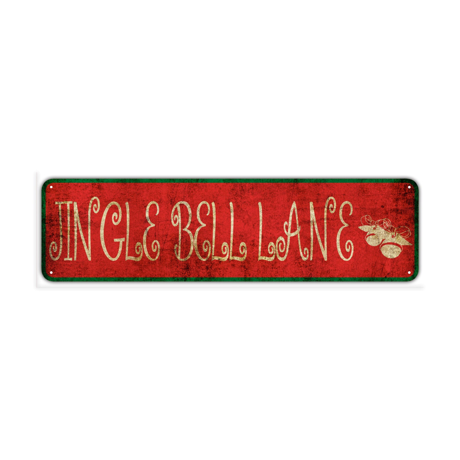 Jingle Bell Lane Vintage Retro Street Novelty Sign Rustic Metal Aluminum Decor Wall Man Shop Cave Bar Gift