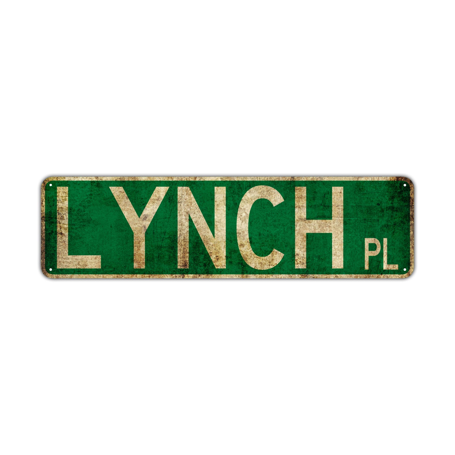 Lynch Pl Vintage Retro Street Novelty Sign Rustic Metal Aluminum Decor Wall Man Shop Cave Bar Gift