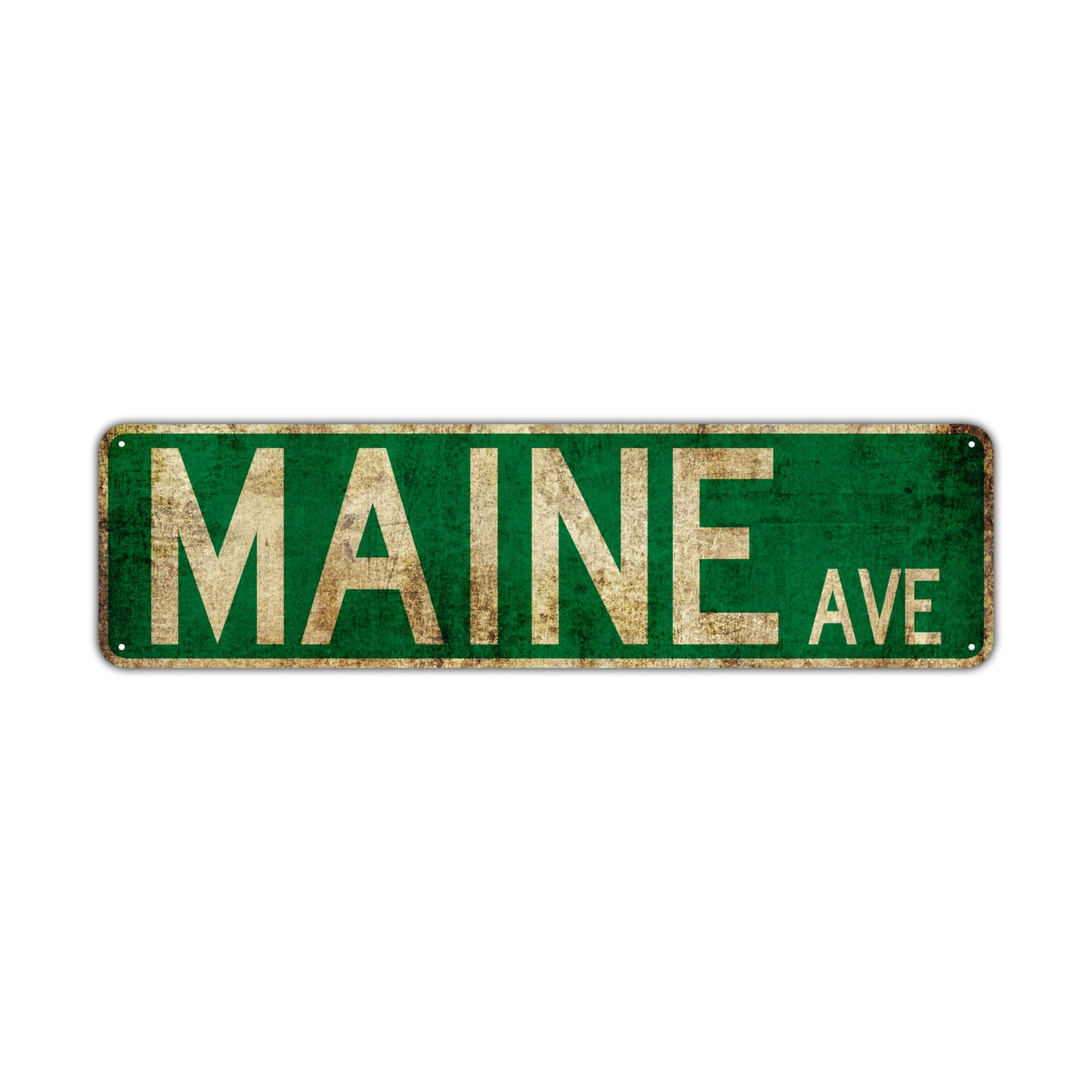 Maine Ave Vintage Retro Street Novelty Sign Rustic Metal Aluminum Decor Wall Man Shop Cave Bar Gift