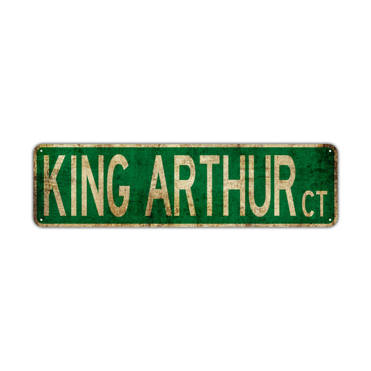 King Arthur Ct Vintage Retro Street Novelty Sign Rustic Metal Aluminum Decor Wall Man Shop Cave Bar Gift