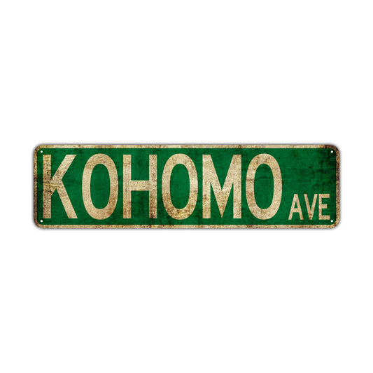 Kohomo Ave Vintage Retro Street Novelty Sign Rustic Metal Aluminum Decor Wall Man Shop Cave Bar Gift