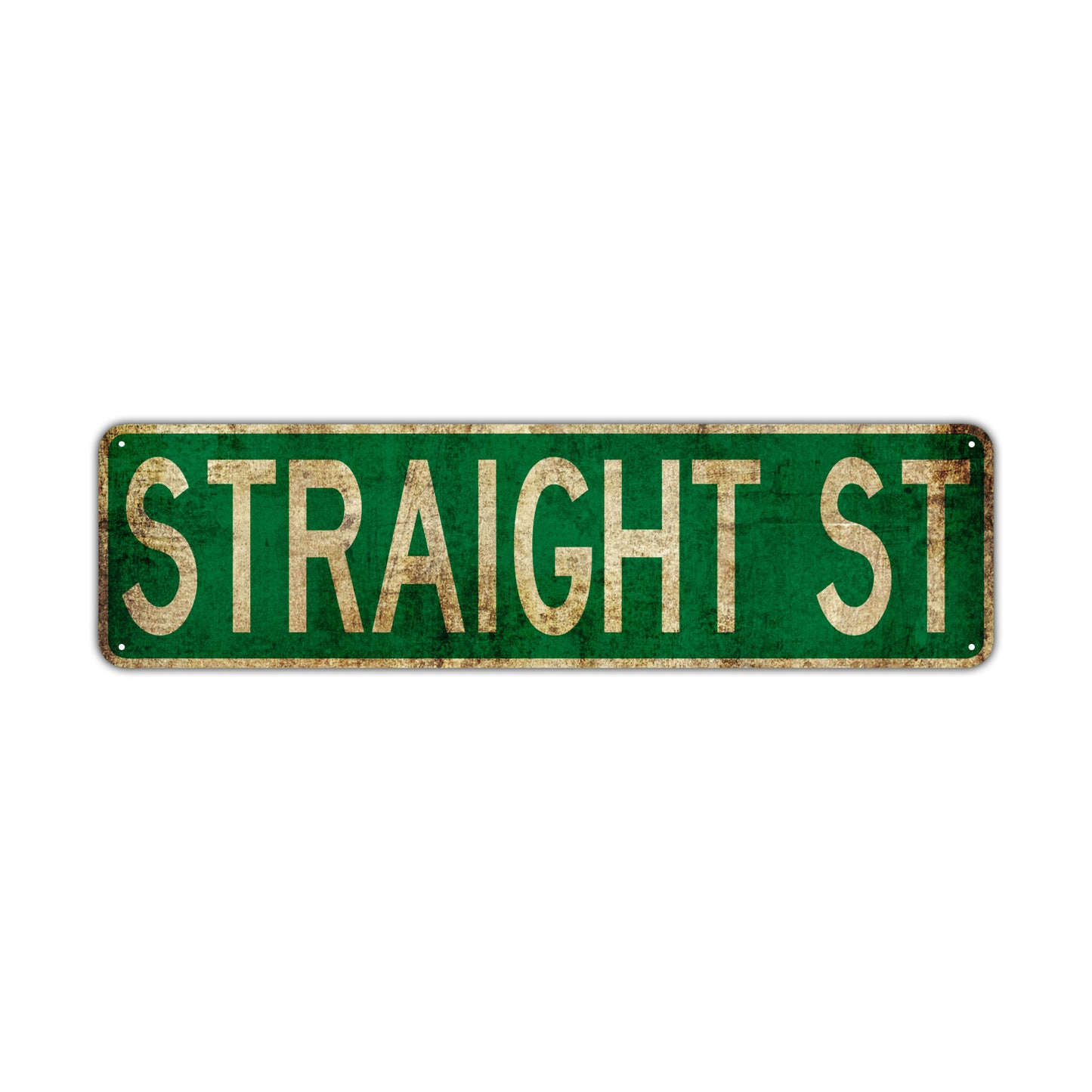 Straight St Vintage Retro Street Novelty Sign Rustic Metal Aluminum Decor Wall Man Shop Cave Bar Gift