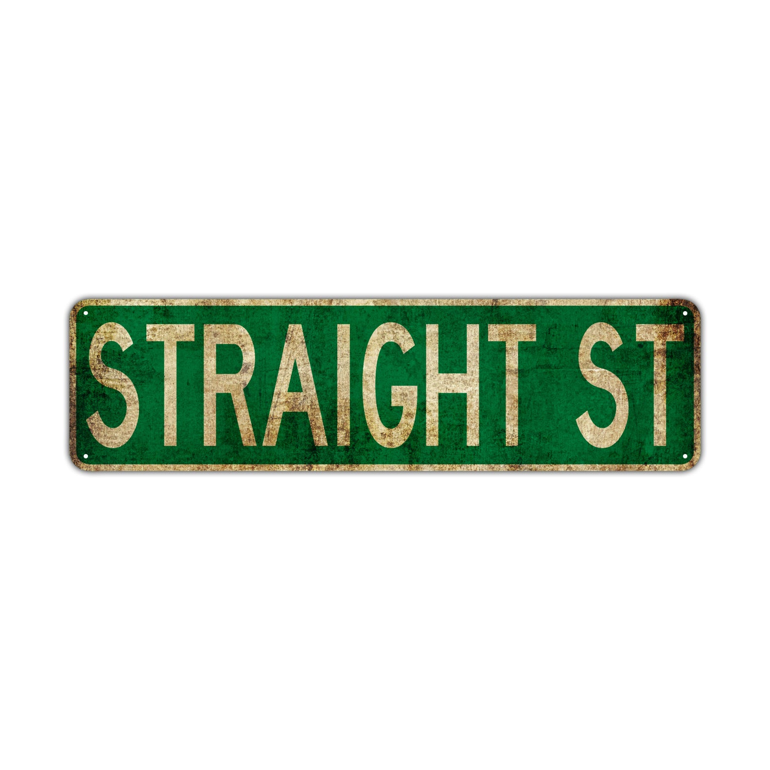 Straight St Vintage Retro Street Novelty Sign Rustic Metal Aluminum Decor Wall Man Shop Cave Bar Gift