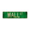 Wall St Vintage Retro Street Novelty Sign Rustic Metal Aluminum Decor Wall Man Shop Cave Bar Gift