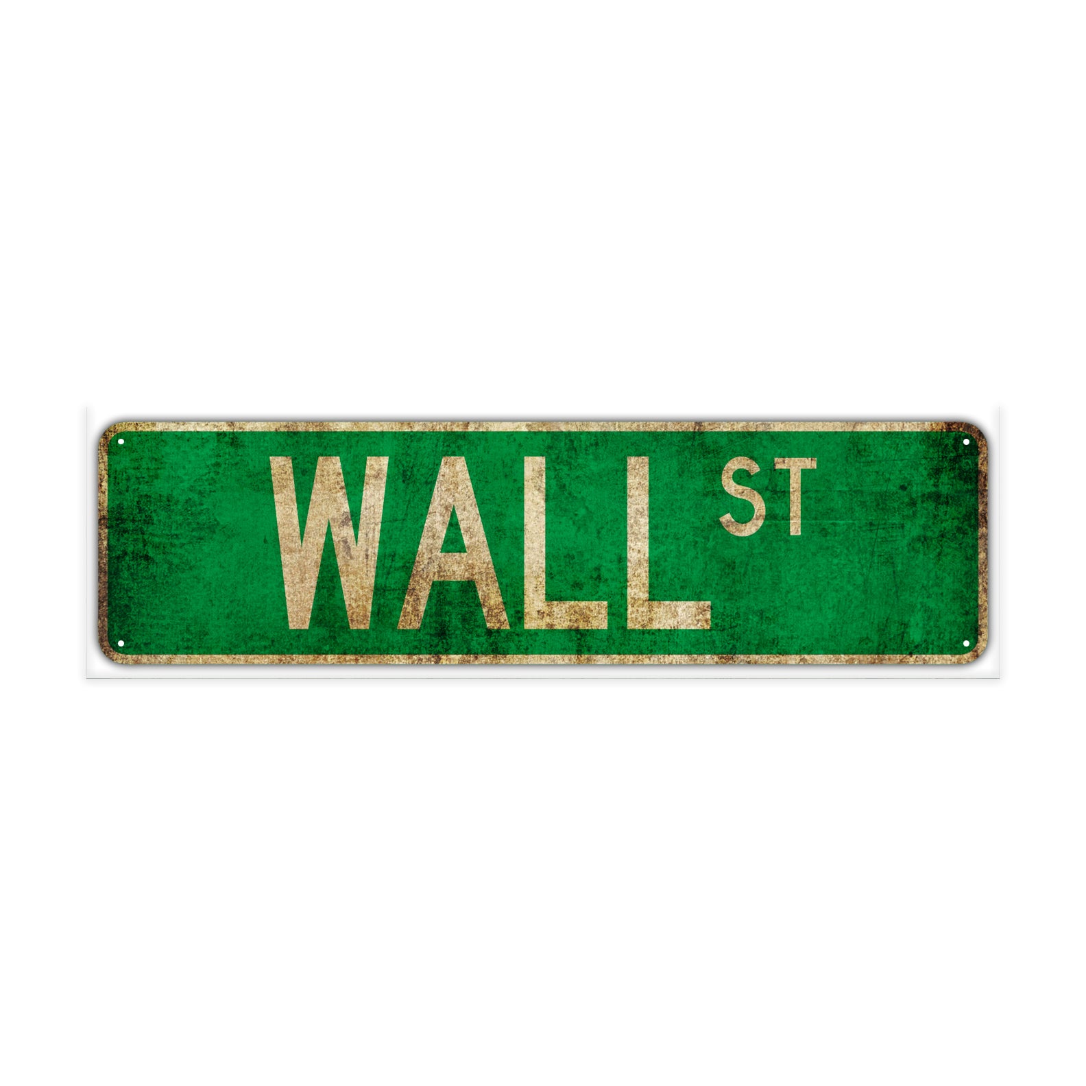 Wall St Vintage Retro Street Novelty Sign Rustic Metal Aluminum Decor Wall Man Shop Cave Bar Gift