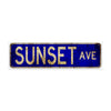 Sunset Ave Vintage Retro Street Novelty Sign Rustic Metal Aluminum Decor Wall Man Shop Cave Bar Gift