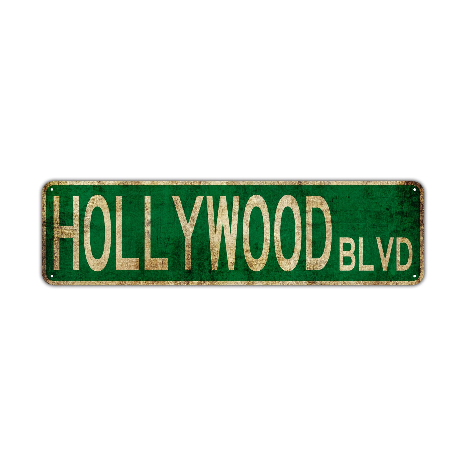 Hollywood Blvd Vintage Retro Street Novelty Sign Rustic Metal Aluminum Decor Wall Man Shop Cave Bar Gift