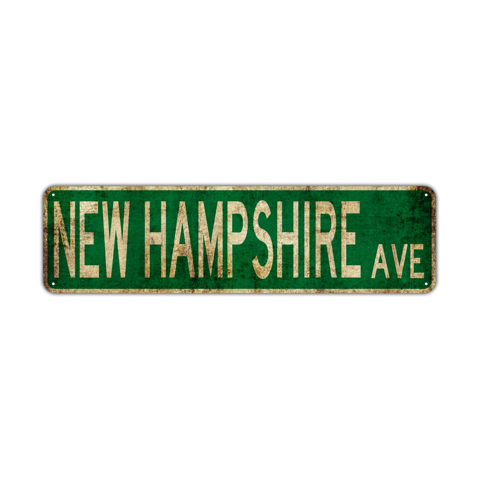 New Hampshire Ave Vintage Retro Street Novelty Sign Rustic Metal Aluminum Decor Wall Man Shop Cave Bar Gift