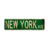 New York Ave Vintage Retro Street Novelty Sign Rustic Metal Aluminum Decor Wall Man Shop Cave Bar Gift