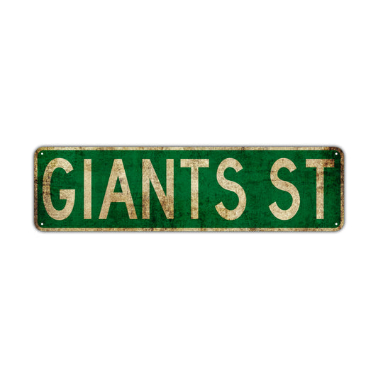 Giants St Vintage Retro Street Novelty Sign Rustic Metal Aluminum Decor Wall Man Shop Cave Bar Gift