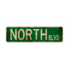 North Blvd Vintage Retro Street Novelty Sign Rustic Metal Aluminum Decor Wall Man Shop Cave Bar Gift