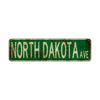 North Dakota Ave Vintage Retro Street Novelty Sign Rustic Metal Aluminum Decor Wall Man Shop Cave Bar Gift