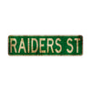 Raiders St Vintage Retro Street Novelty Sign Rustic Metal Aluminum Decor Wall Man Shop Cave Bar Gift