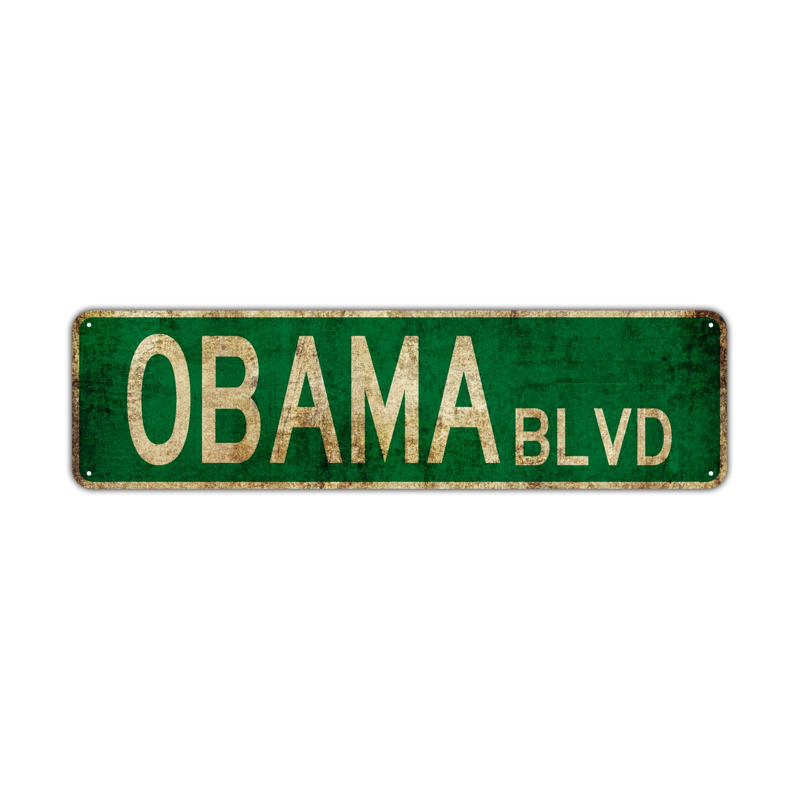 Obama Blvd Vintage Retro Street Novelty Sign Rustic Metal Aluminum Decor Wall Man Shop Cave Bar Gift