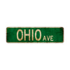 Ohio Ave Vintage Retro Street Novelty Sign Rustic Metal Aluminum Decor Wall Man Shop Cave Bar Gift