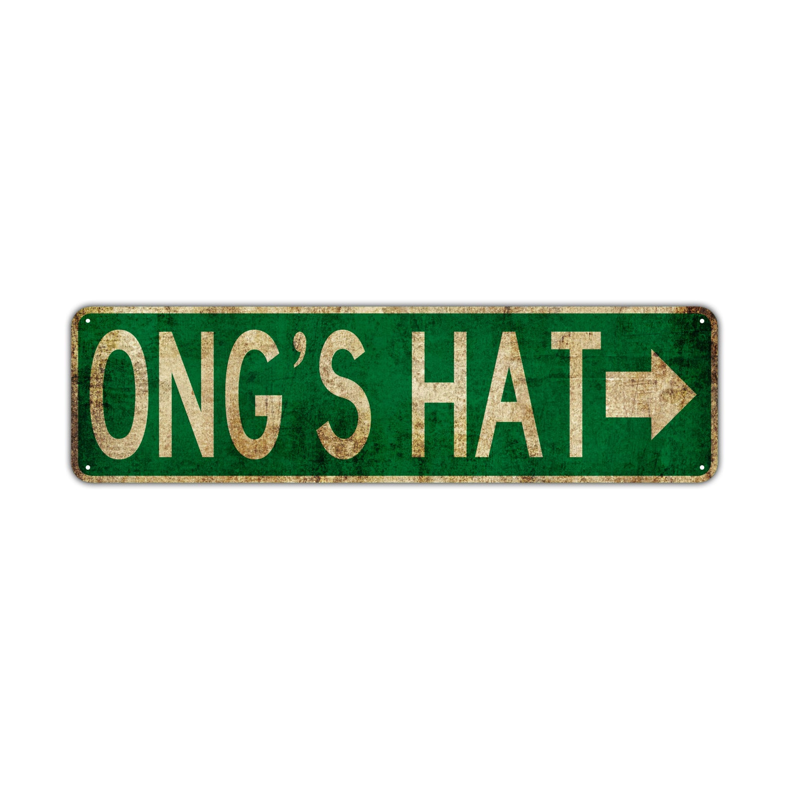 Ong's Hat Vintage Retro Street Novelty Sign Rustic Metal Aluminum Decor Wall Man Shop Cave Bar Gift