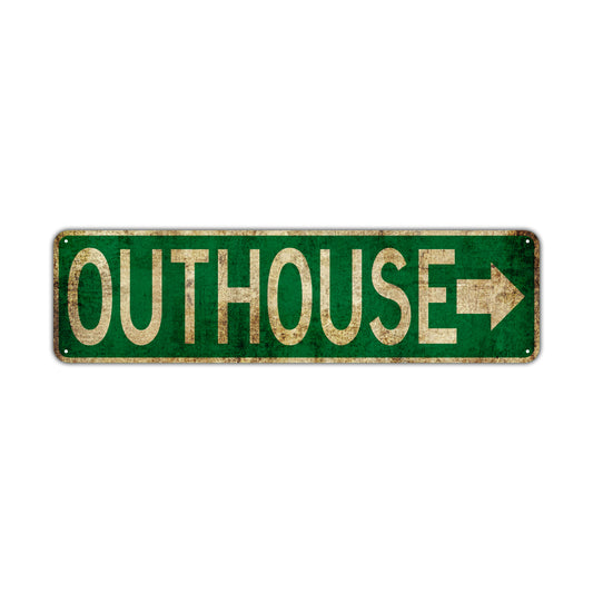 Outhouse Vintage Retro Street Novelty Sign Rustic Metal Aluminum Decor Wall Man Shop Cave Bar Gift