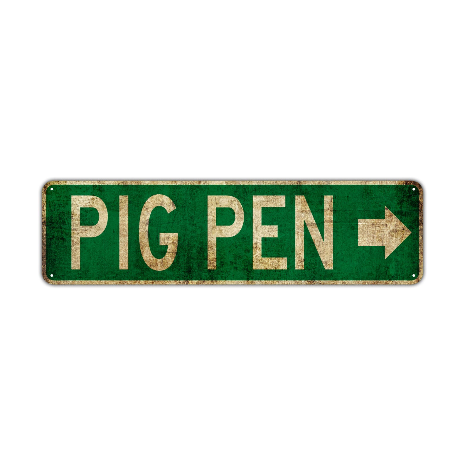 Pig Pen Vintage Retro Street Novelty Sign Rustic Metal Aluminum Decor Wall Man Shop Cave Bar Gift