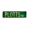 Plotts Rd Vintage Retro Street Novelty Sign Rustic Metal Aluminum Decor Wall Man Shop Cave Bar Gift