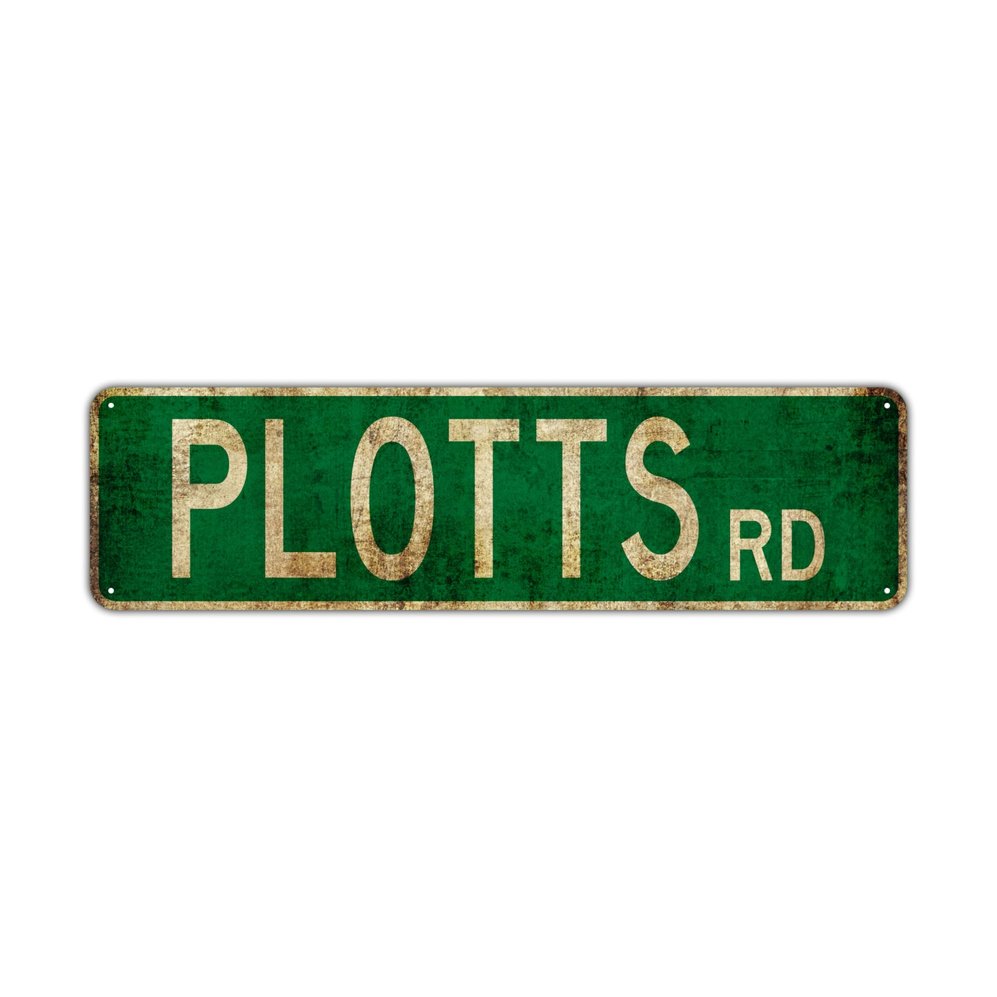 Plotts Rd Vintage Retro Street Novelty Sign Rustic Metal Aluminum Decor Wall Man Shop Cave Bar Gift