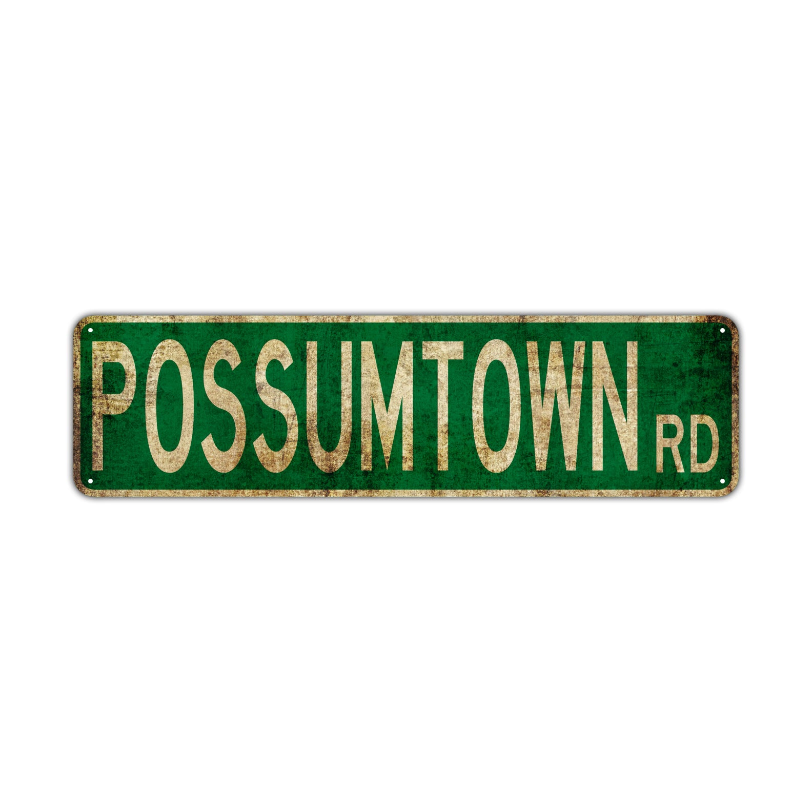 Possumtown Rd Vintage Retro Street Novelty Sign Rustic Metal Aluminum Decor Wall Man Shop Cave Bar Gift