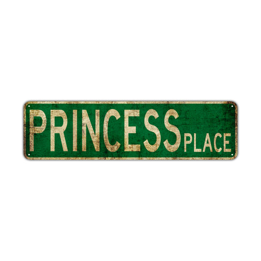Princess Place Vintage Retro Street Novelty Sign Rustic Metal Aluminum Decor Wall Man Shop Cave Bar Gift
