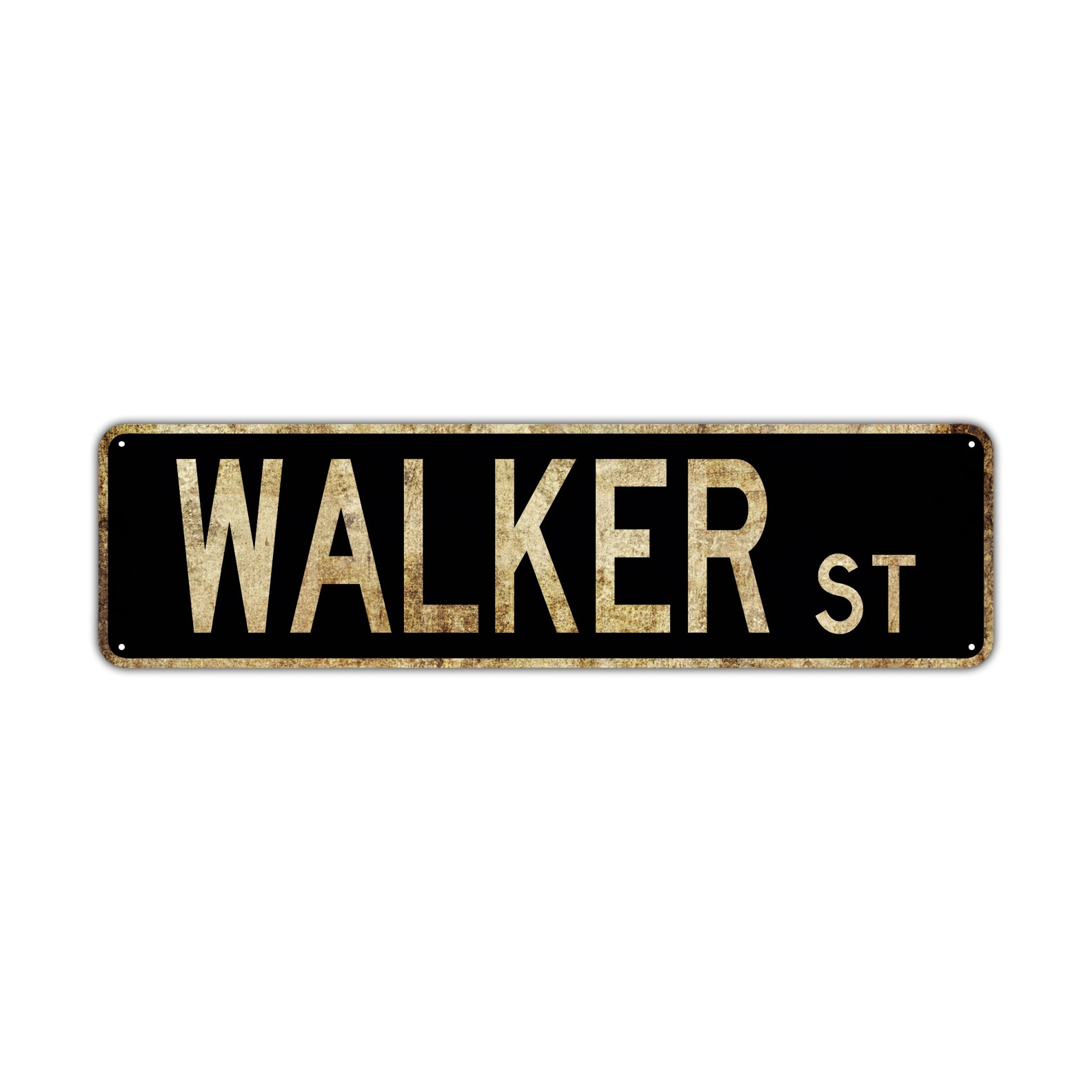 Walker St Vintage Retro Street Novelty Sign Rustic Metal Aluminum Decor Wall Man Shop Cave Bar Gift