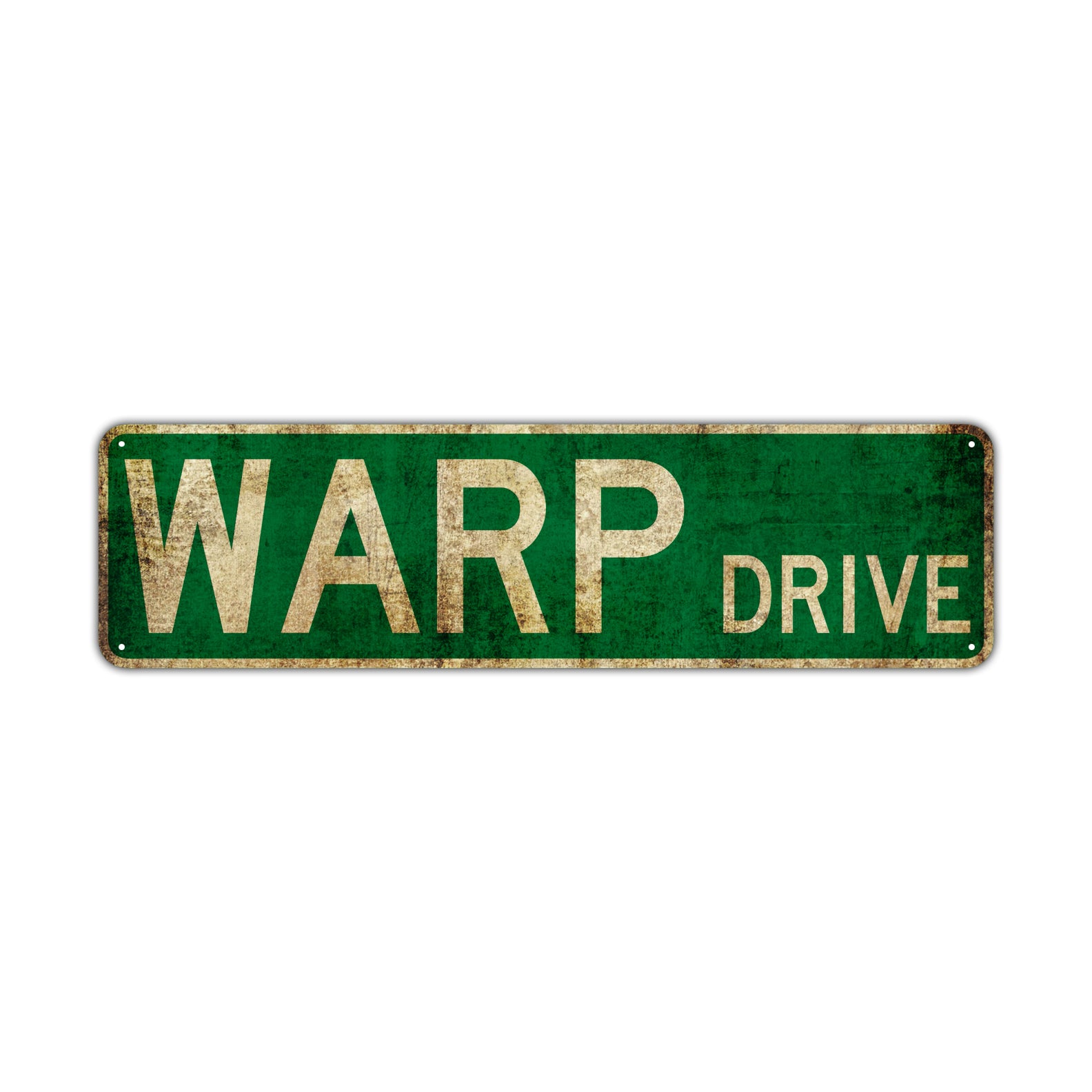 Warp Drive Vintage Retro Street Novelty Sign Rustic Metal Aluminum Decor Wall Man Shop Cave Bar Gift
