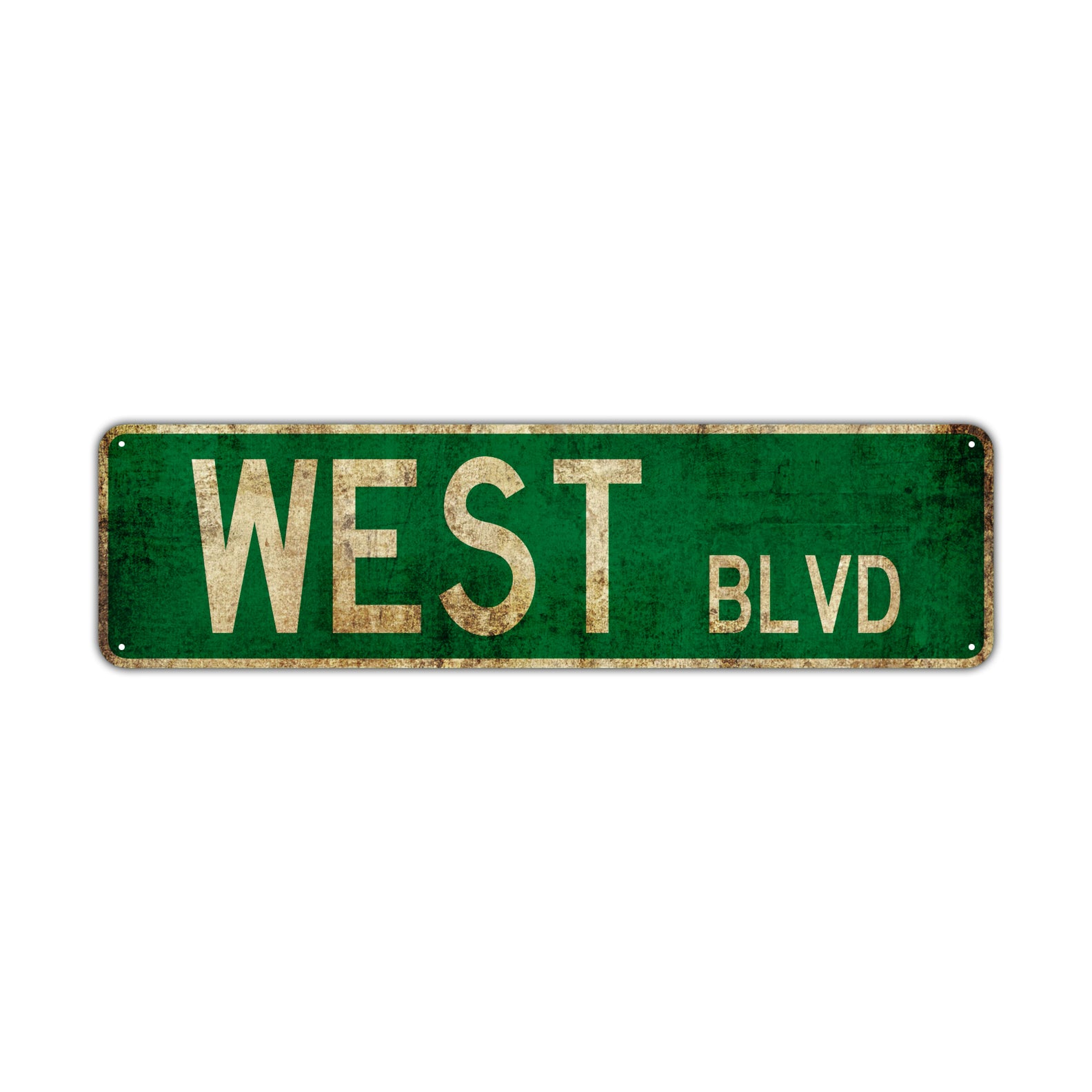 West Blvd Vintage Retro Street Novelty Sign Rustic Metal Aluminum Decor Wall Man Shop Cave Bar Gift