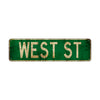 West St Vintage Retro Street Novelty Sign Rustic Metal Aluminum Decor Wall Man Shop Cave Bar Gift