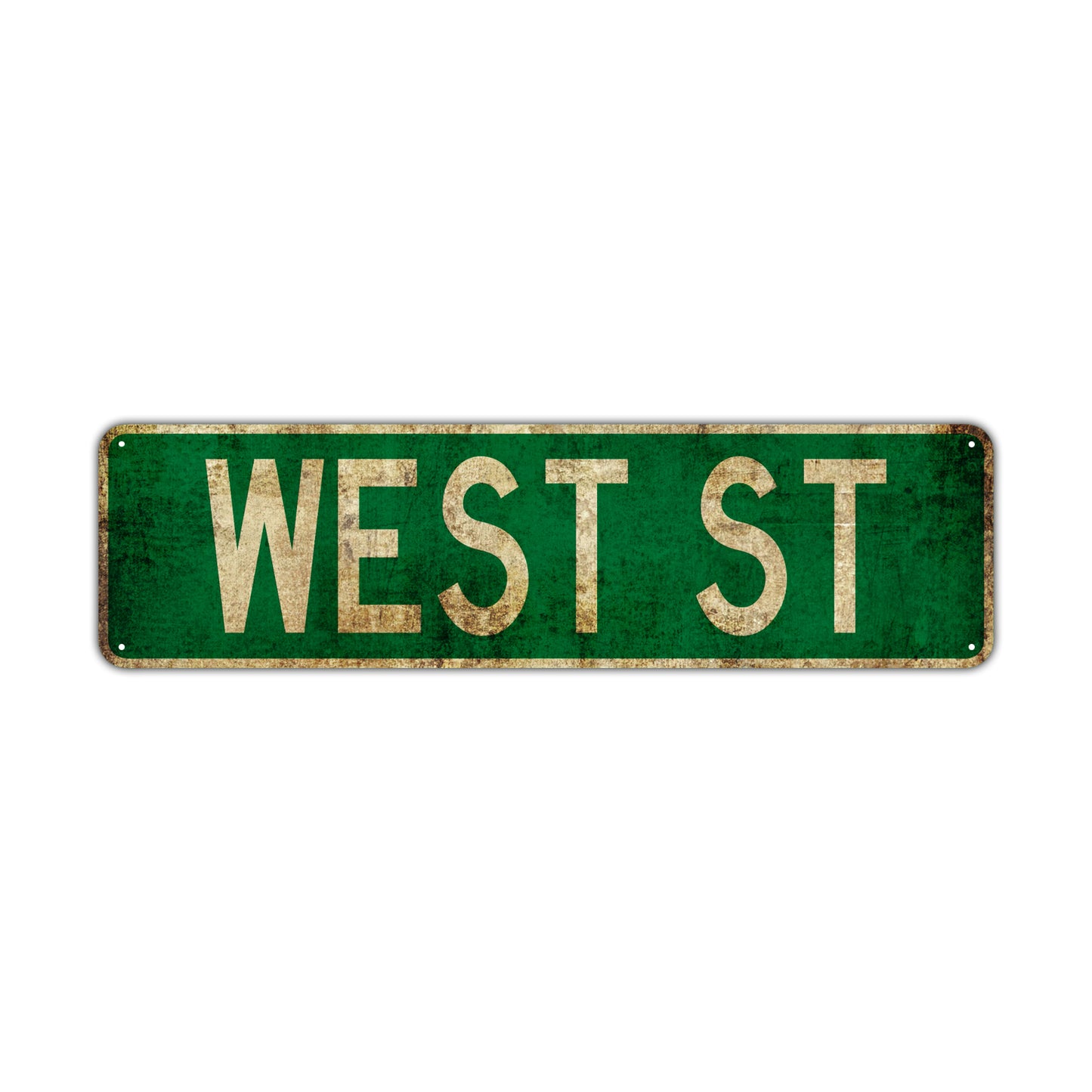 West St Vintage Retro Street Novelty Sign Rustic Metal Aluminum Decor Wall Man Shop Cave Bar Gift