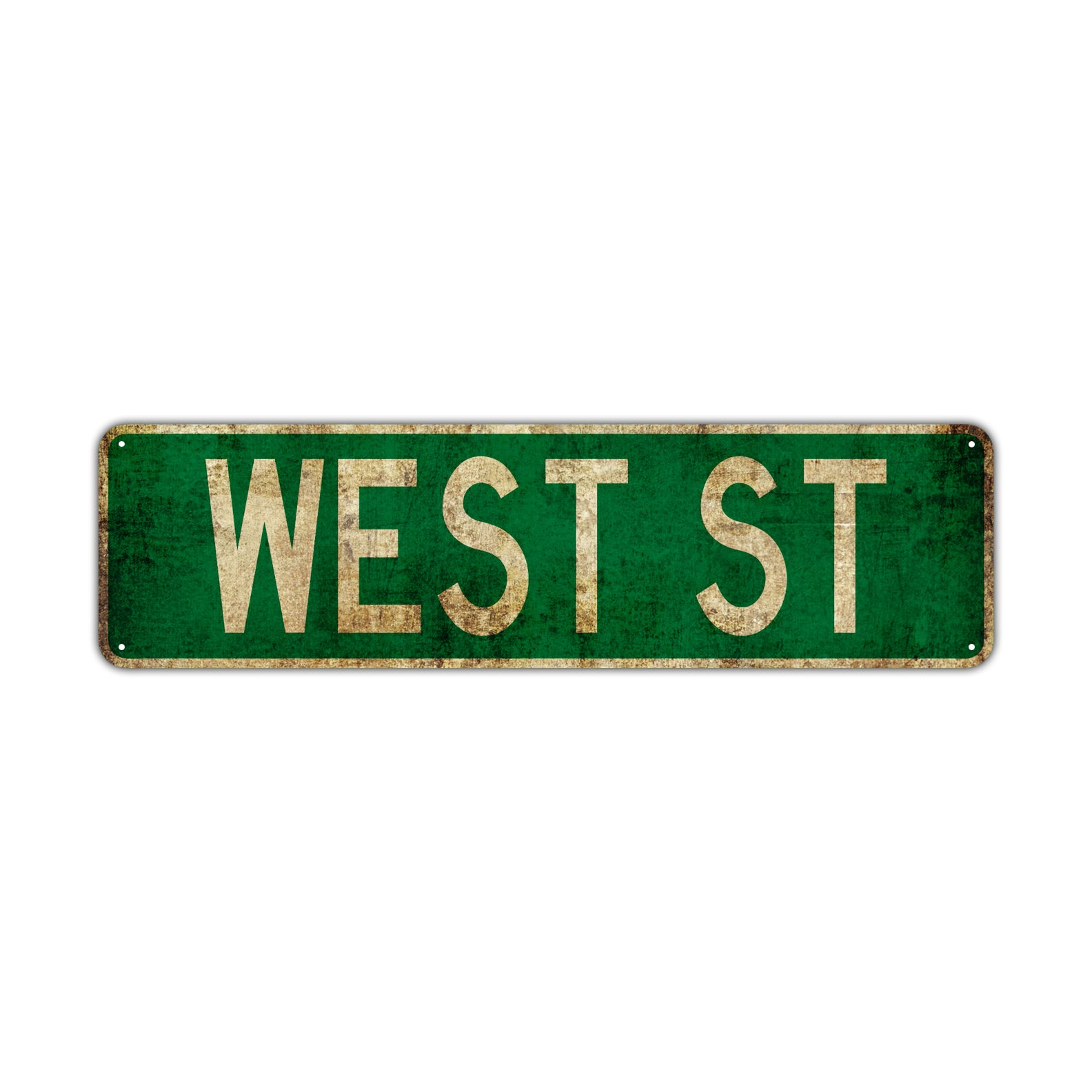 West St Vintage Retro Street Novelty Sign Rustic Metal Aluminum Decor Wall Man Shop Cave Bar Gift