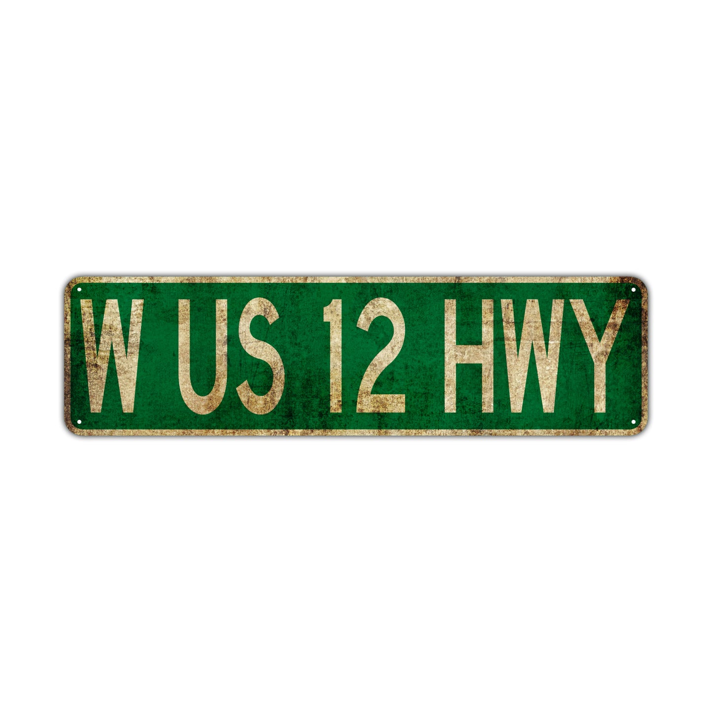 W Us 12 Hwy Vintage Retro Street Novelty Sign Rustic Metal Aluminum Decor Wall Man Shop Cave Bar Gift
