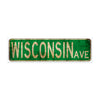 Wisconsin Ave Vintage Retro Street Novelty Sign Rustic Metal Aluminum Decor Wall Man Shop Cave Bar Gift