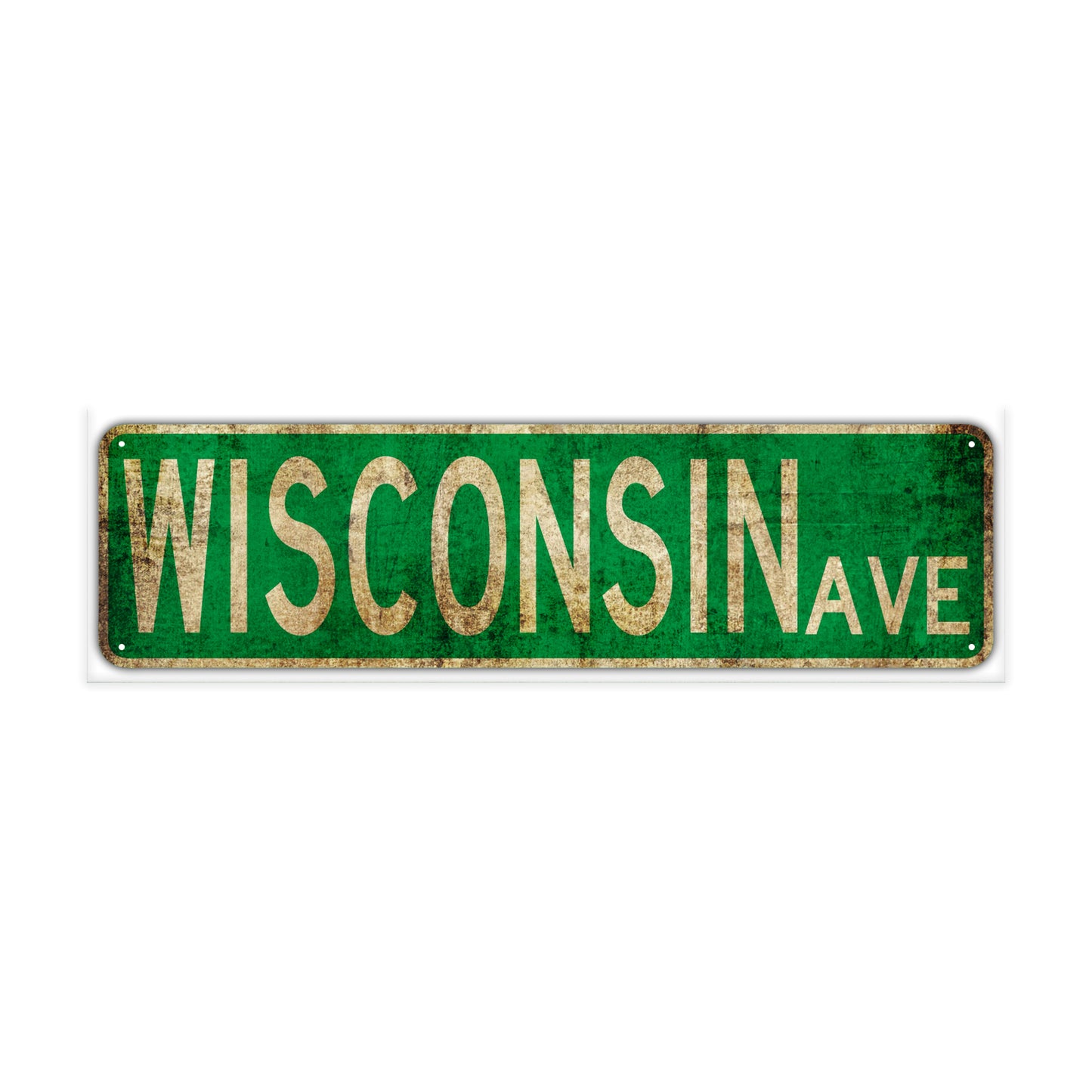 Wisconsin Ave Vintage Retro Street Novelty Sign Rustic Metal Aluminum Decor Wall Man Shop Cave Bar Gift