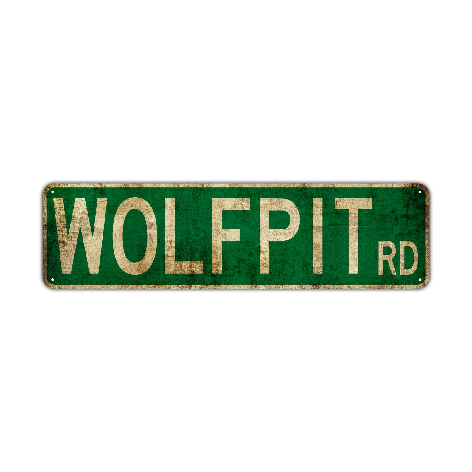 Wolfpit Rd Vintage Retro Street Novelty Sign Rustic Metal Aluminum Decor Wall Man Shop Cave Bar Gift