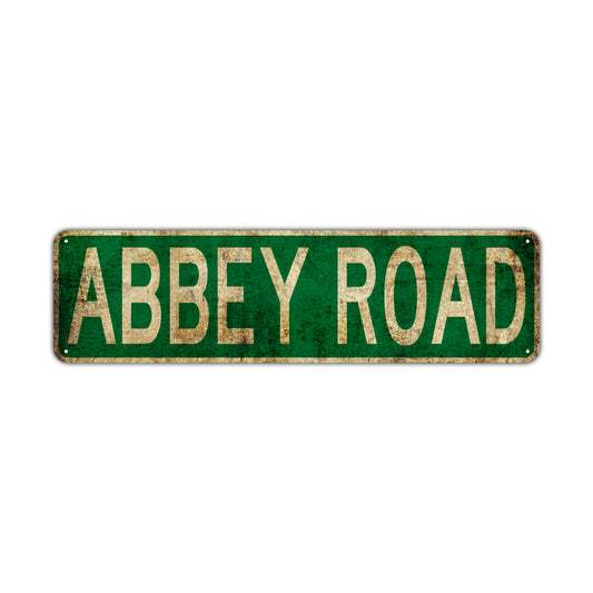 Abbey Road Vintage Retro Street Novelty Sign Rustic Metal Aluminum Decor Wall Man Shop Cave Bar Gift